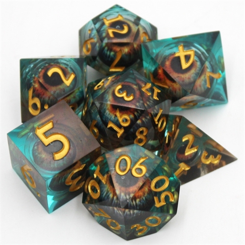 Werewolf Eye liquid core - Sharp edges - Dice set - Epic Dwarf Dice